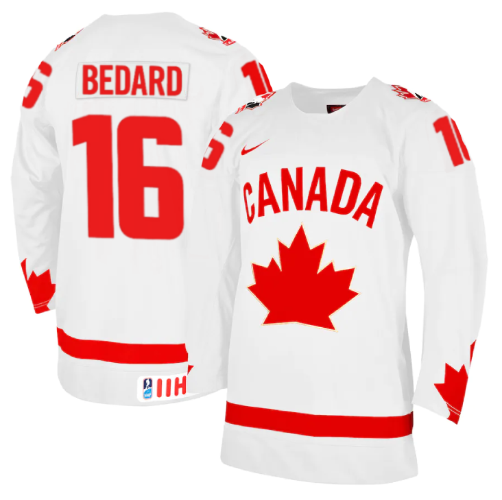 Men's Hockey Canada Connor Bedard Nike Team Replica Jersey - Red