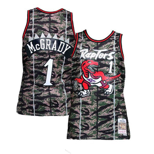 Men's Mitchell & Ness Tracy McGrady Camouflage Toronto Raptors 1998-99 Hardwood Classics Reload Jersey