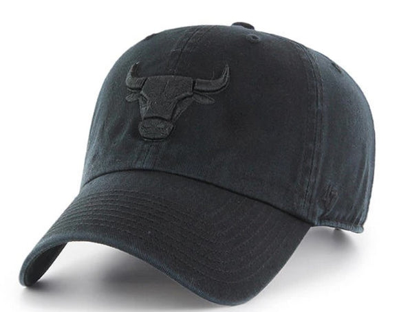 Men's Chicago Bulls '47 Clean Up Black on Black Hat Cap NBA Basketball Adjustable Strap
