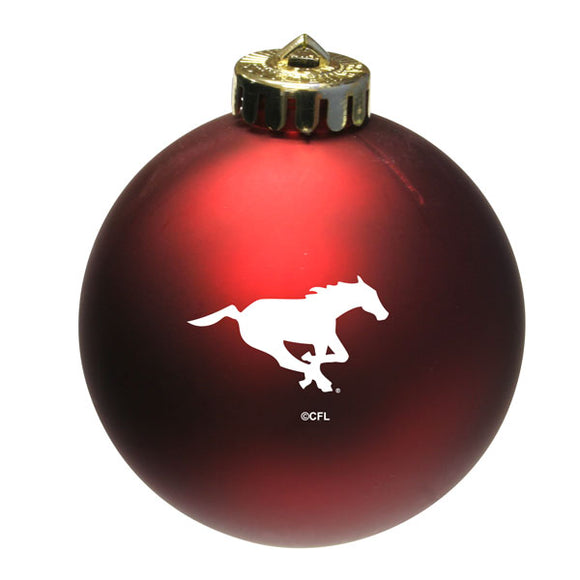 Calgary Stampeders Red Shatter Proof Single Ball Christmas Ornament CFL Football