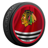 Chicago Blackhawks Retro Reverse Double-Sided Logo NHL Inglasco Souvenir Puck