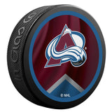 Colorado Avalanche Retro Reverse Double-Sided Logo NHL Inglasco Souvenir Puck