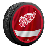 Detroit Red Wings Retro Reverse Double-Sided Logo NHL Inglasco Souvenir Puck