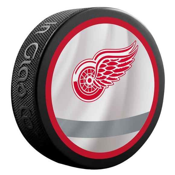 Detroit Red Wings Retro Reverse Double-Sided Logo NHL Inglasco Souvenir Puck