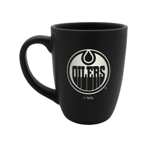 Edmonton Oilers Primary Logo Black White NHL Hockey 14oz Executive Ceramic Mug