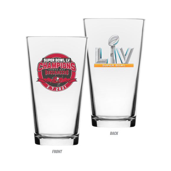 Tampa Bay Buccaneers 2021 Super Bowl LV Champions NFL Football 16oz Mixing Glass