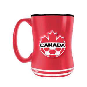 Team Canada Primary Logo Red Black International Soccer 14oz Sculpted C-Handle Mug