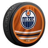 Edmonton Oilers Retro Reverse Double-Sided Logo NHL Inglasco Souvenir Puck