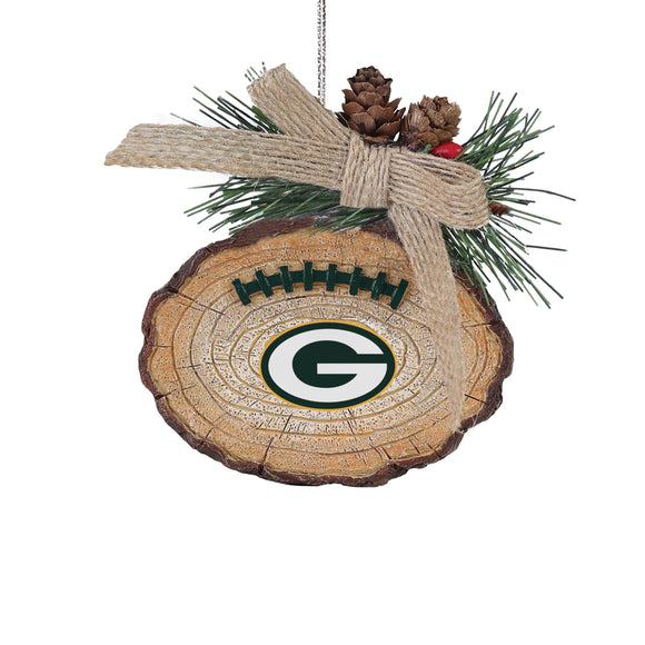 Green Bay Packers Ball Stump Tree Ornament NFL Football by Forever Collectibles