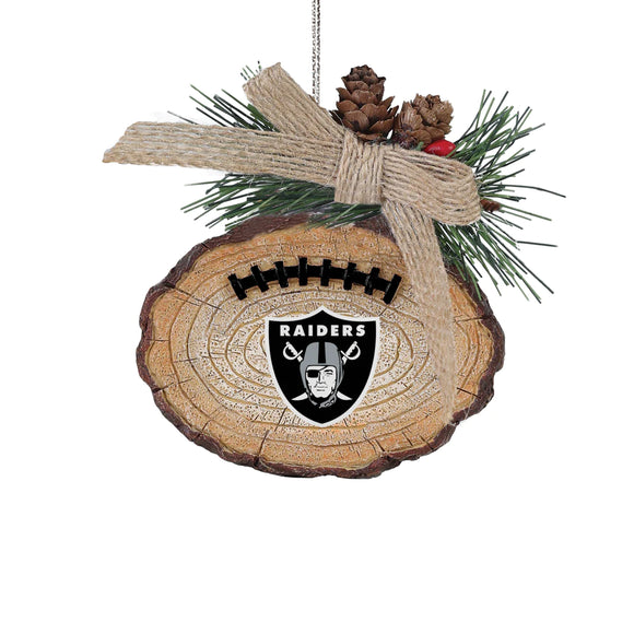 Las Vegas Raiders Ball Stump Tree Ornament NFL Football by Forever Collectibles