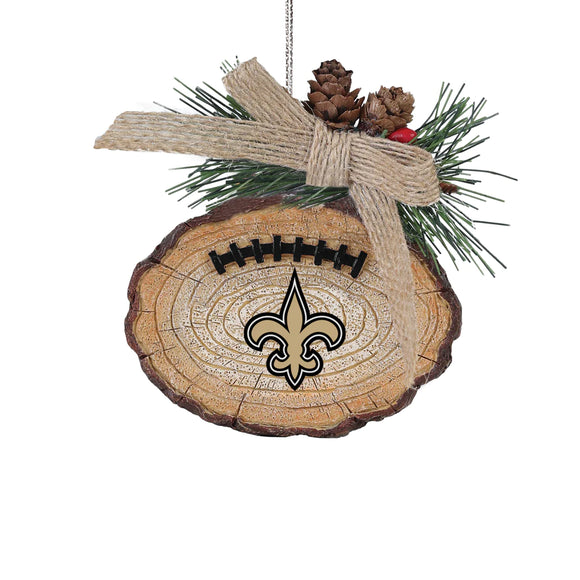 New Orleans Saints Ball Stump Tree Ornament NFL Football by Forever Collectibles