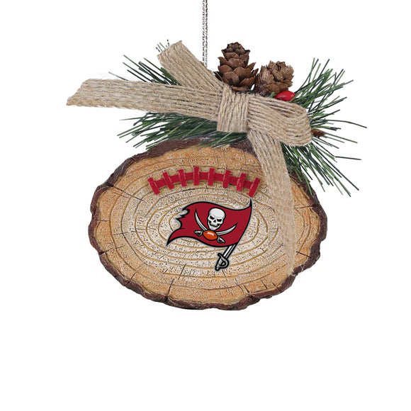 Tampa Bay Buccaneers Ball Stump Tree Ornament NFL Football by Forever Collectibles