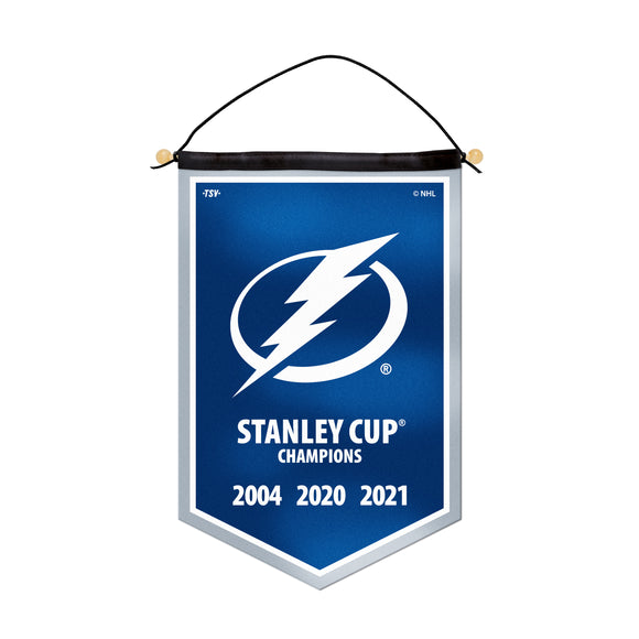 Tampa Bay Lightning NHL Hockey 3-Time Stanley Cup Champions 12'' x 18'' Victory Banner