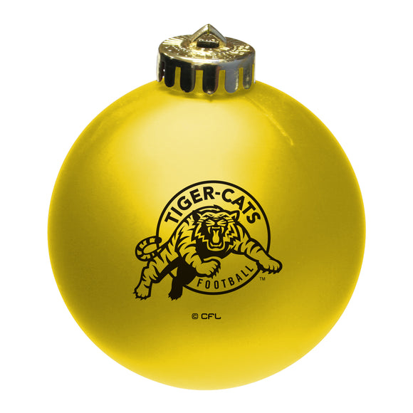 Hamilton Tiger-Cats Yellow Shatter Proof Single Ball Christmas Ornament CFL Football