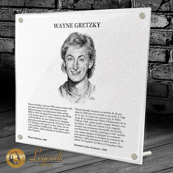 Wayne Gretzky 9'' x 9'' NHL Hockey Hall of Fame 1999 Replica Plaque