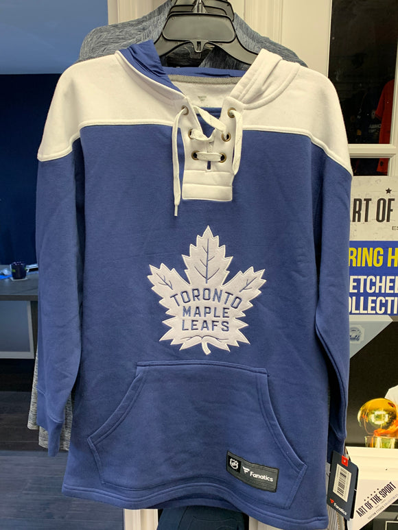 Men's 2019 Toronto Maple Leafs Fanatics Branded Blue/White Breakaway - Lace-Up Pullover Hoodie - Bleacher Bum Collectibles, Toronto Blue Jays, NHL , MLB, Toronto Maple Leafs, Hat, Cap, Jersey, Hoodie, T Shirt, NFL, NBA, Toronto Raptors