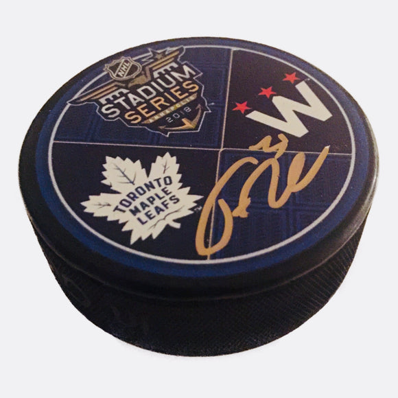Frederik Andersen Toronto Maple Leafs Autographed 2018 Stadium Series Hockey Puck - Bleacher Bum Collectibles, Toronto Blue Jays, NHL , MLB, Toronto Maple Leafs, Hat, Cap, Jersey, Hoodie, T Shirt, NFL, NBA, Toronto Raptors