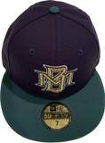 Milwaukee Brewers New Era 59fifty Vintage Retro Logo Fitted Custom Navy Green Hat Cap