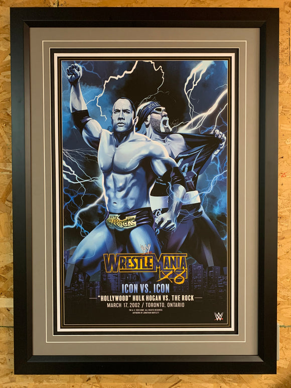WWE Wrestlemania X8 The Rock Vs Hollywood Hulk Hogan Framed