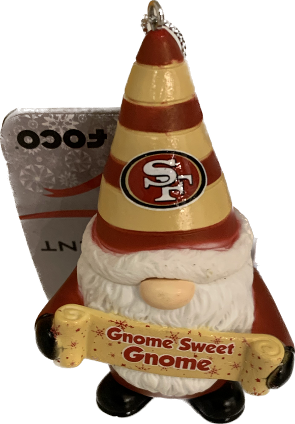 San Francisco 49ers Gnome Sweet Gnome Ornament NFL Football by Forever Collectibles