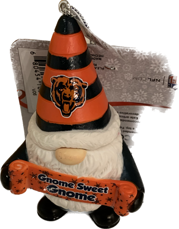 Chicago Bears Gnome Sweet Gnome Ornament NFL Football by Forever Collectibles