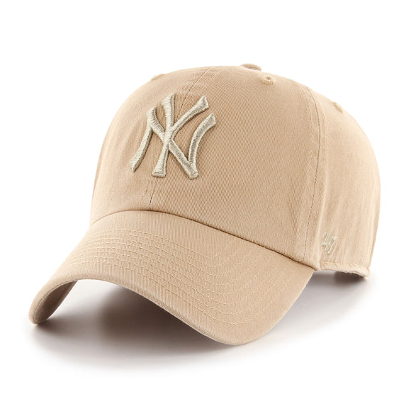 Men's New York Yankees 47 Brand Khaki Clean Up Adjustable Buckle Cap Hat