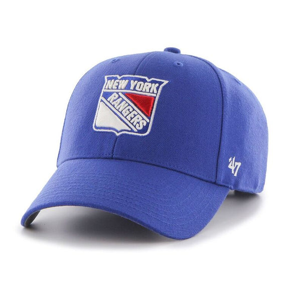New York Rangers '47 NHL MVP Structured Adjustable Strap One Size Fits Most Blue Hat Cap - Bleacher Bum Collectibles, Toronto Blue Jays, NHL , MLB, Toronto Maple Leafs, Hat, Cap, Jersey, Hoodie, T Shirt, NFL, NBA, Toronto Raptors
