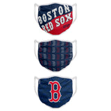 Boston Red Sox MLB Baseball Foco Pack of 3 Adult Face Covering Mask Version 2