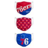 Philadelphia 76ers NBA Basketball Foco Pack of 3 Adult Face Covering Mask