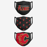 Calgary Flames NHL Hockey Foco Pack of 3 Adult Face Covering Mask