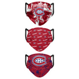 Women's Montreal Canadiens NHL Hockey Foco Pack of 3 Match Day Face Covering Mask