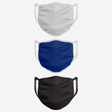 3 Solid Colours Fashion Design Coloured Foco Pack of 3 Adult Face Covering Mask