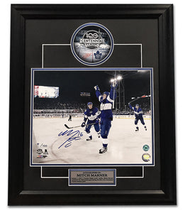 Mitch Marner Toronto Maple Leafs Autographed Centennial Classic - Limited Edition #/100 Frame - Bleacher Bum Collectibles, Toronto Blue Jays, NHL , MLB, Toronto Maple Leafs, Hat, Cap, Jersey, Hoodie, T Shirt, NFL, NBA, Toronto Raptors