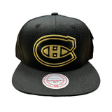 Men’s NHL Montreal Canadiens Mitchell & Ness Gold Touch Snapback Hat – Black