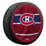 Montreal Canadiens Retro Reverse Double-Sided Logo NHL Inglasco Souvenir Puck