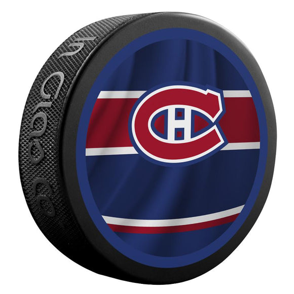 Montreal Canadiens Retro Reverse Double-Sided Logo NHL Inglasco Souvenir Puck