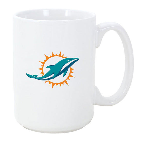 Miami Dolphins Primary Logo Team Colour NFL Football 15oz Sculpted El Grande C-Handle Mug