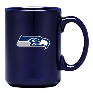 Seattle Seahawks Primary Logo Team Colour NFL Football 15oz Sculpted El Grande C-Handle Mug