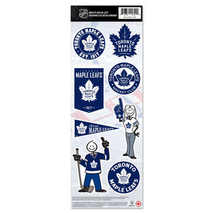 Toronto Maple Leafs 4" x 12" Multi Character & Logo Decal Sticker Set NHL Hockey - Bleacher Bum Collectibles, Toronto Blue Jays, NHL , MLB, Toronto Maple Leafs, Hat, Cap, Jersey, Hoodie, T Shirt, NFL, NBA, Toronto Raptors