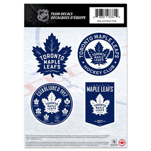 Toronto Maple Leafs 5" x 7" Set of 4 Team Decal Sticker Set NHL Hockey - Bleacher Bum Collectibles, Toronto Blue Jays, NHL , MLB, Toronto Maple Leafs, Hat, Cap, Jersey, Hoodie, T Shirt, NFL, NBA, Toronto Raptors