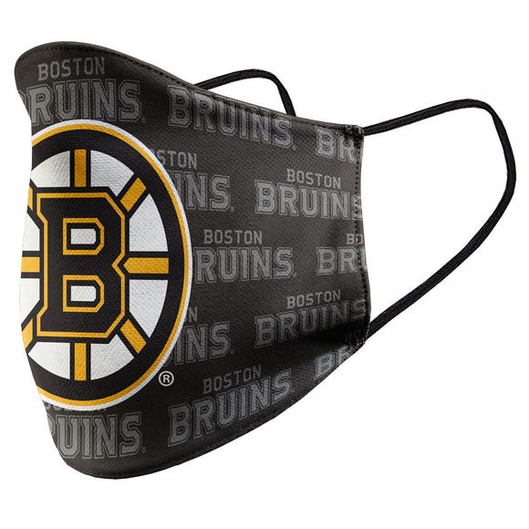 Boston Bruins NHL Wall Paper Primary Logo Mustang Adult Face Covering Mask