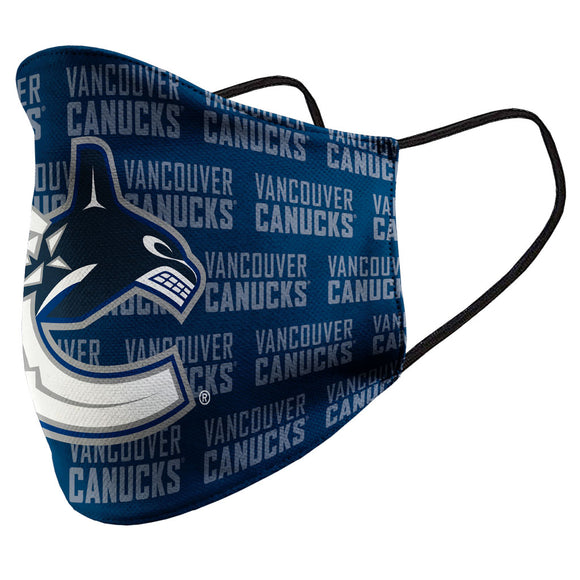 Vancouver Canucks NHL Wall Paper Primary Logo Mustang Adult Face Covering Mask