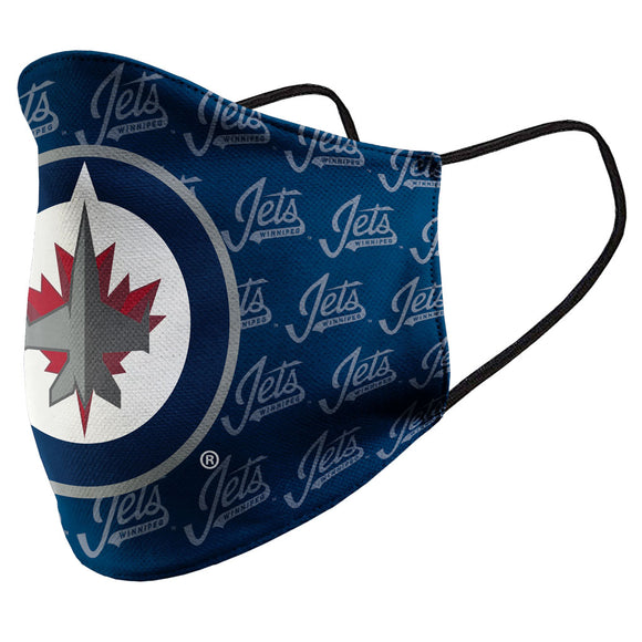 Winnipeg Jets NHL Wall Paper Primary Logo Mustang Adult Face Covering Mask