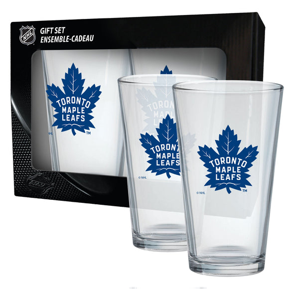 Toronto Maple Leafs Mixing Glass Set of Two 16oz Full Logo in Gift Box - Bleacher Bum Collectibles, Toronto Blue Jays, NHL , MLB, Toronto Maple Leafs, Hat, Cap, Jersey, Hoodie, T Shirt, NFL, NBA, Toronto Raptors