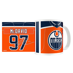 Edmonton Oilers Connor McDavid 11oz White Sublimated Coffee Drink Mug - Bleacher Bum Collectibles, Toronto Blue Jays, NHL , MLB, Toronto Maple Leafs, Hat, Cap, Jersey, Hoodie, T Shirt, NFL, NBA, Toronto Raptors