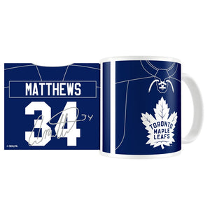 Toronto Maple Leafs Auston Matthews 11oz White Sublimated Coffee Drink Mug - Bleacher Bum Collectibles, Toronto Blue Jays, NHL , MLB, Toronto Maple Leafs, Hat, Cap, Jersey, Hoodie, T Shirt, NFL, NBA, Toronto Raptors