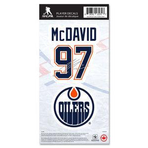 Edmonton Oilers Connor McDavid Name & Number Decal Sticker Set - Bleacher Bum Collectibles, Toronto Blue Jays, NHL , MLB, Toronto Maple Leafs, Hat, Cap, Jersey, Hoodie, T Shirt, NFL, NBA, Toronto Raptors