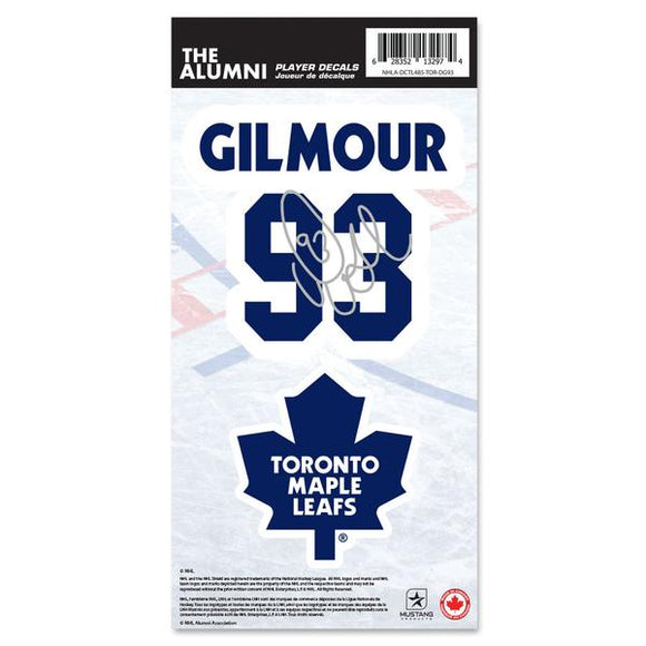 Toronto Maple Leafs Doug Gilmour Name & Number Decal Sticker Set - Bleacher Bum Collectibles, Toronto Blue Jays, NHL , MLB, Toronto Maple Leafs, Hat, Cap, Jersey, Hoodie, T Shirt, NFL, NBA, Toronto Raptors