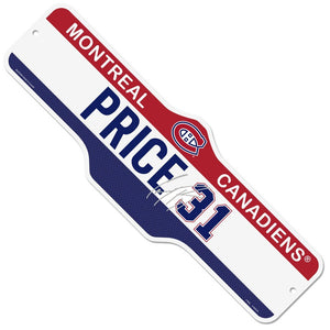 Montreal Canadiens Carey Price Name & Number 7.5"x23" Deluxe Player Street Sign - Bleacher Bum Collectibles, Toronto Blue Jays, NHL , MLB, Toronto Maple Leafs, Hat, Cap, Jersey, Hoodie, T Shirt, NFL, NBA, Toronto Raptors