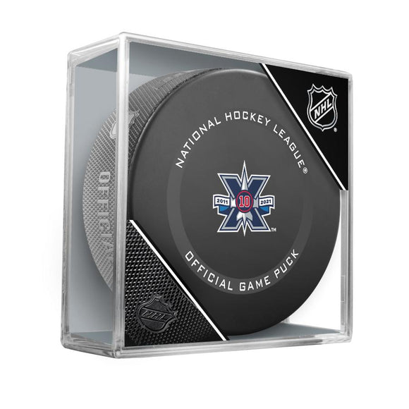 NHL Winnipeg Jets 2021 Official 10Th Anniversary Game Hockey Puck In Cube